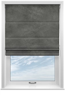 Odessa Velvet, Slate - Twist&Fit Roman Blind
